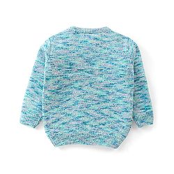 Babyhug Knitted Full Sleeves Sweater with Text Print - Blue