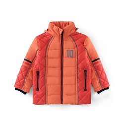 Babyhug Woven Full Sleeves Hoodie Number Print - Orange
