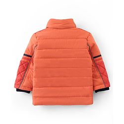 Babyhug Woven Full Sleeves Hoodie Number Print - Orange
