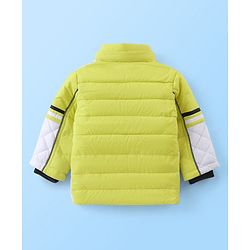 Babyhug Woven Full Sleeves Hoodie Number Print - Neon