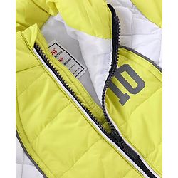 Babyhug Woven Full Sleeves Hoodie Number Print - Neon