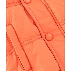 Babyhug Woven Full Sleeves Hoodie Text Print - Orange