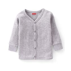Babyhug Cotton Full Sleeves Thermal Vest Solid Colour Pack Of 2 - Grey