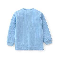 Babyhug Cotton Full Sleeves Thermal Wear Striped Pack Of 2 - Blue & Navy Blue