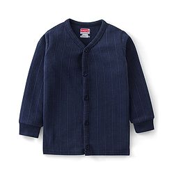 Babyhug Cotton Full Sleeves Thermal Wear Striped Pack Of 2 - Blue & Navy Blue