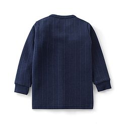 Babyhug Cotton Full Sleeves Thermal Wear Striped Pack Of 2 - Blue & Navy Blue