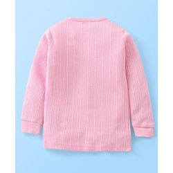 Babyhug Cotton Full Sleeves Thermal Wear Striped Pack Of 2 - Pink & Coral
