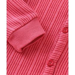 Babyhug Cotton Full Sleeves Thermal Wear Striped Pack Of 2 - Pink & Coral