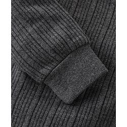 Babyhug Full Sleeves Thermal Wear Pullover Vest & Pant Set Pack Of 3 - Dark Grey