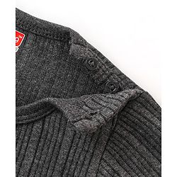 Babyhug Full Sleeves Thermal Wear Pullover Vest & Pant Set Pack Of 3 - Dark Grey