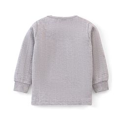 Babyhug Full Sleeves Thermal Wear Pullover Vest & Pant Set - Grey