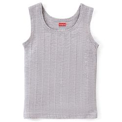 Babyhug Full Sleeves Thermal Wear Pullover Vest & Pant Set - Grey