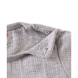 Babyhug Full Sleeves Thermal Wear Pullover Vest & Pant Set - Grey