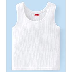 Babyhug Cotton Full Sleeves Solid Color Vest Pullover & Bottom Thermal Wear Combo Pack Of 3 -Off White