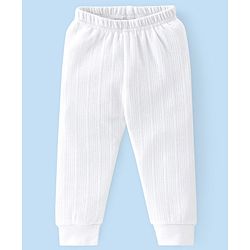 Babyhug Cotton Full Sleeves Solid Color Vest Pullover & Bottom Thermal Wear Combo Pack Of 3 -Off White