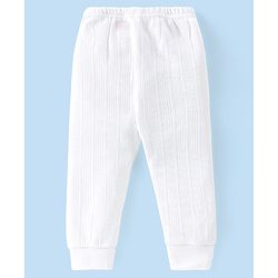 Babyhug Cotton Full Sleeves Solid Color Vest Pullover & Bottom Thermal Wear Combo Pack Of 3 -Off White