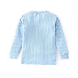 Babyhug Full Sleeves Thermal Wear Pullover Vest & Pant Set - Blue