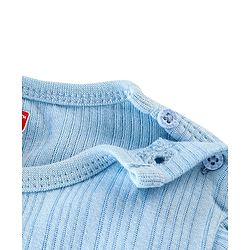 Babyhug Full Sleeves Thermal Wear Pullover Vest & Pant Set - Blue