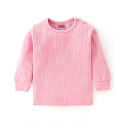 Babyhug Full Sleeves Thermal Wear Pullover Vest & Pant Set Pack Of 3 - Pink