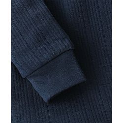 Babyhug Full Sleeves Thermal Wear Pullover Vest & Pant Set - Dark Navy