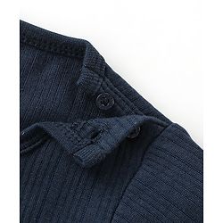 Babyhug Full Sleeves Thermal Wear Pullover Vest & Pant Set - Dark Navy
