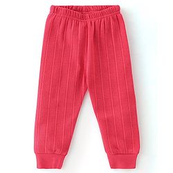 Babyhug Full Sleeves Thermal Wear Pullover Vest & Pant Set - Coral