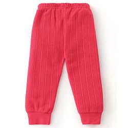 Babyhug Full Sleeves Thermal Wear Pullover Vest & Pant Set - Coral