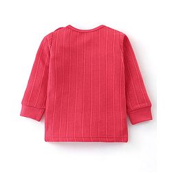 Babyhug Full Sleeves Thermal Wear Pullover Vest & Pant Set - Coral