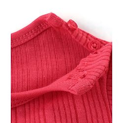 Babyhug Full Sleeves Thermal Wear Pullover Vest & Pant Set - Coral