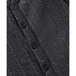 Babyhug Cotton Full Sleeves Thermal Vest & Legging Set Solid Colour - Dark Grey