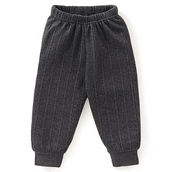 Babyhug Cotton Full Sleeves Thermal Vest & Legging Set Solid Colour - Dark Grey