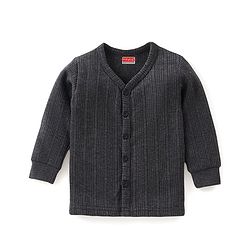 Babyhug Cotton Full Sleeves Thermal Vest & Legging Set Solid Colour - Dark Grey