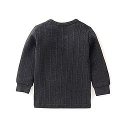 Babyhug Cotton Full Sleeves Thermal Vest & Legging Set Solid Colour - Dark Grey