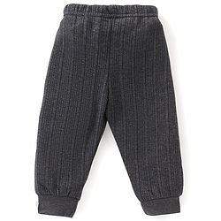 Babyhug Cotton Full Sleeves Thermal Vest & Legging Set Solid Colour - Dark Grey