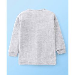 Babyhug Full Sleeves Thermal Vest & Legging Set Solid Colour - Light Grey