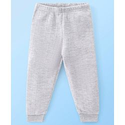 Babyhug Full Sleeves Thermal Vest & Legging Set Solid Colour - Light Grey