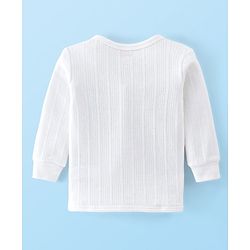Babyhug Full Sleeves Thermal Vest & Legging Set Solid Colour - Offwhite