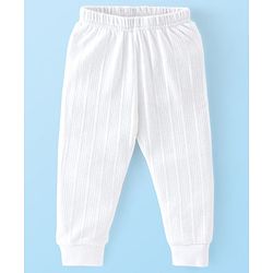 Babyhug Full Sleeves Thermal Vest & Legging Set Solid Colour - Offwhite
