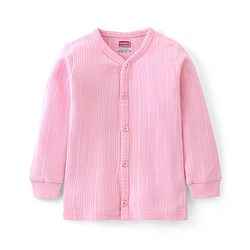 Babyhug Cotton  Full Sleeves Thermal Vest & Legging Set Solid Colour - Pink