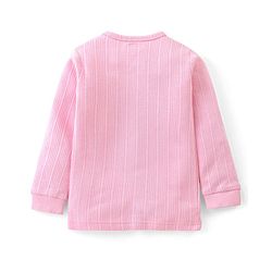 Babyhug Cotton  Full Sleeves Thermal Vest & Legging Set Solid Colour - Pink