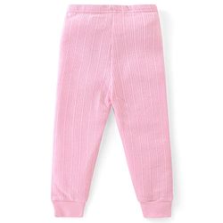 Babyhug Cotton  Full Sleeves Thermal Vest & Legging Set Solid Colour - Pink