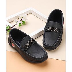 Cute Walk by Babyhug Slip On Solid Formal & Partywear Shoes with Chain Applique - Royal Blue