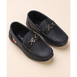 Cute Walk by Babyhug Slip On Solid Formal & Partywear Shoes with Chain Applique - Royal Blue