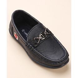 Cute Walk by Babyhug Slip On Solid Formal & Partywear Shoes with Chain Applique - Royal Blue