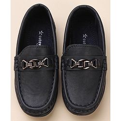 Cute Walk by Babyhug Slip On Solid Formal & Partywear Shoes with Chain Applique - Royal Blue