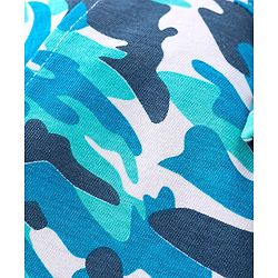 Babyhug 100% Cotton Knit Half Sleeves Regular Shirt with Camo Print - Blue