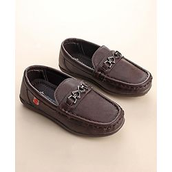 Cute Walk by Babyhug Slip On Formal & Partywear Shoes with Applique - Dark Brown