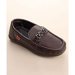 Cute Walk by Babyhug Slip On Formal & Partywear Shoes with Applique - Dark Brown