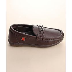 Cute Walk by Babyhug Slip On Formal & Partywear Shoes with Applique - Dark Brown