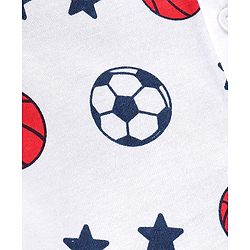 Babyhug 100% Cotton Knitted Half Sleeves Shirt Football Print - White